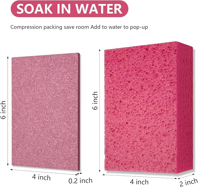 Car Wash Sponges, 3 Pack Extra Thick Large Cleaning Sponge Multi-Purpose - Image 2