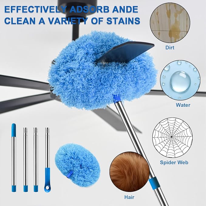 Ceiling Fan Cleaner Duster, Adjusts 16.3 to 62.6 Inch Cobweb Duster - Image 4