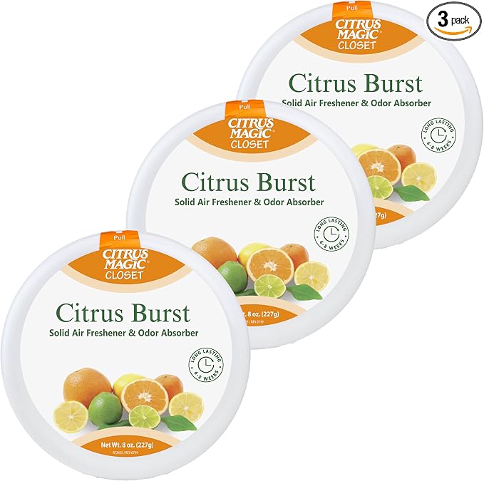Citrus Magic For Closets Odor Absorbing Solid Air Freshener, Citrus Burst by CitrusMagic