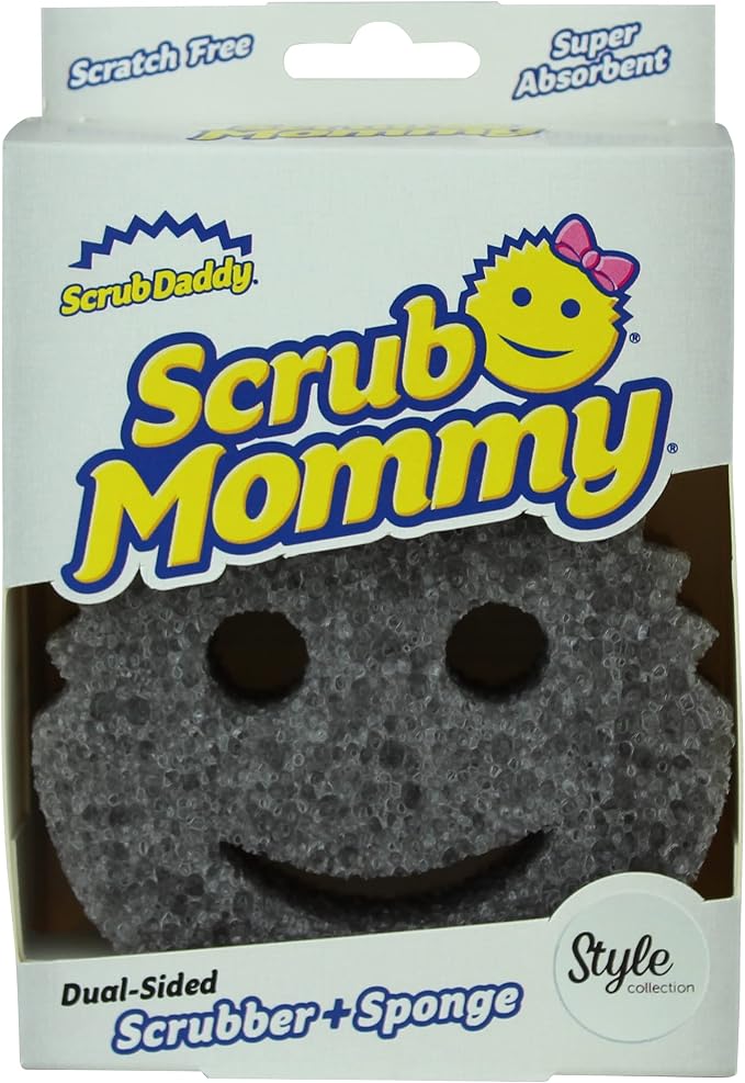 Scrub Daddy Scrub Mommy Style Collection Grey Scrubber Sponge, Dual Sided by ScrubDaddy