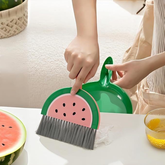 1Pcs Small Broom and Dustpan Set Cute Little Yellow Green Hand Mini Broom and - Image 4