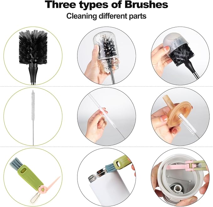 Bottle Brush, 15 Inches Stainless Steel Long Handle Baby Bottle Scrub Cleaning - Image 3