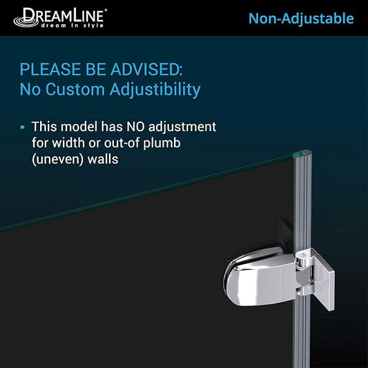 DreamLine Aqua Uno 34 5/16 inch W x 58 inch H Frameless Hinged Tub Door in - Image 2