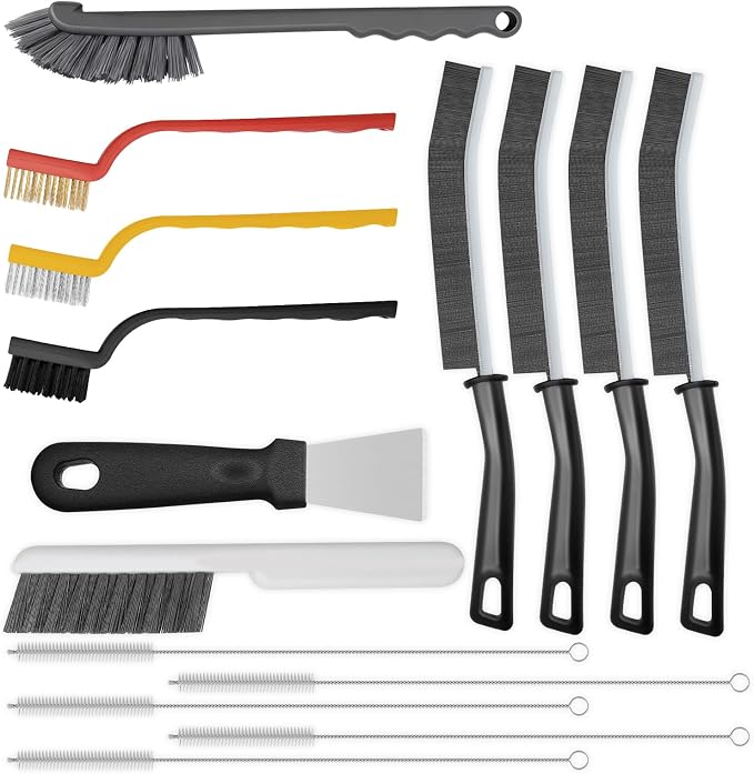 15pcs Crevice Cleaning Brush, Hard Bristle Scrub Brushes Tools, Window and by AONEZ