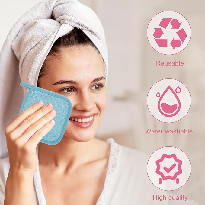 Makeup Remover Cloth 12 Pack, Ultra Soft and Reusable Microfiber Makeup Remover - Image 4