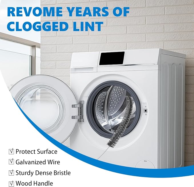 Dryer Lint Brush Vent Cleaner Lint Trap Cleaning Tool Dryer Vent Brush Long - Image 2