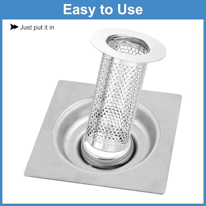 uxcell 4 Pack Shower Drain Strainer, 3.2" x 2.2" 304 Stainless Steel Floor - Image 5
