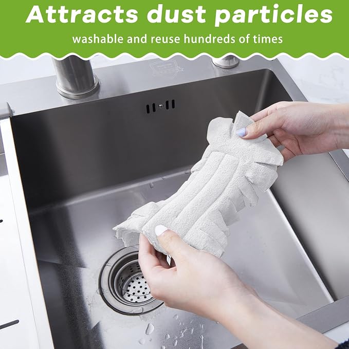 Zubebe 6 Pcs Duster Refill Reusable Fleece Duster Refills Feather Flat Dusters - Image 5