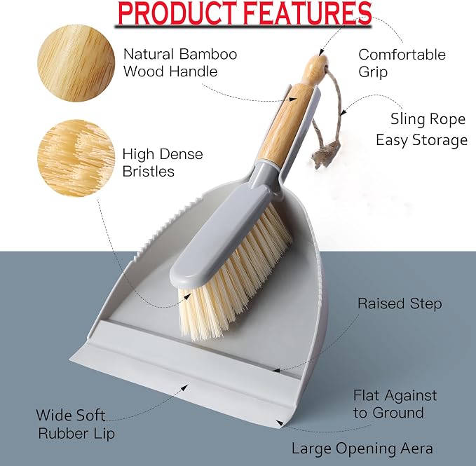 Dustpan and Brush Set -Small Broom Dustpan Set, Hand Broom and Dust Pan - Image 6