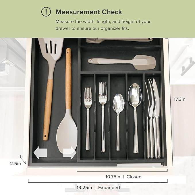 KitchenEdge Premium Silverware, Flatware and Utensil Organizer - Image 4