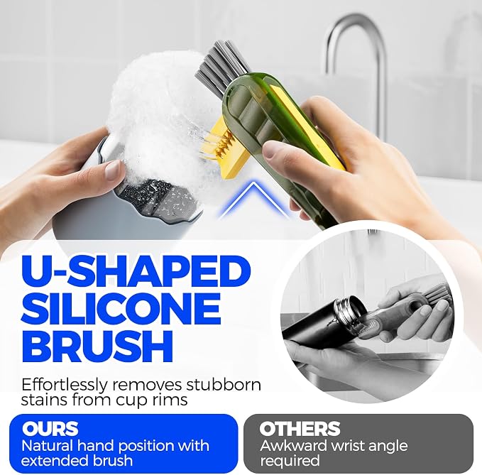 6 Pack Holikme 4 in 1 Cup Lid Cleaning Brush Set - Image 2