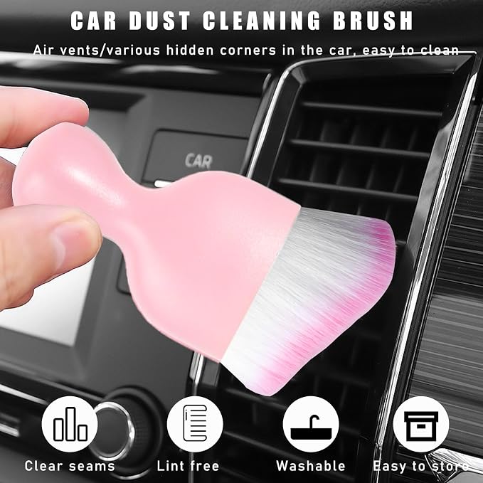 2PCS Car Interior Dust Brush, Soft Scratch Free Auto Detailing Brushes - Image 4