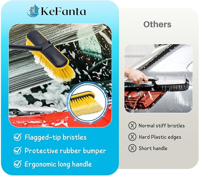 Car Wash Brush with Long Handle, Soft Bristle Scrub Broom - Image 5