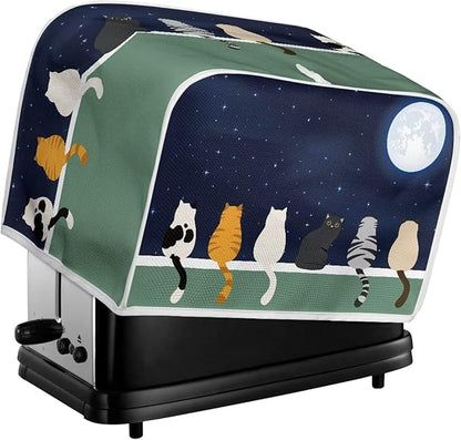 Galaxy Print Oven Protector, Moon Cat 4 Slice Toaster Cover, Anti Dust Fingerprint Coaster, Kitchen Small Appliance