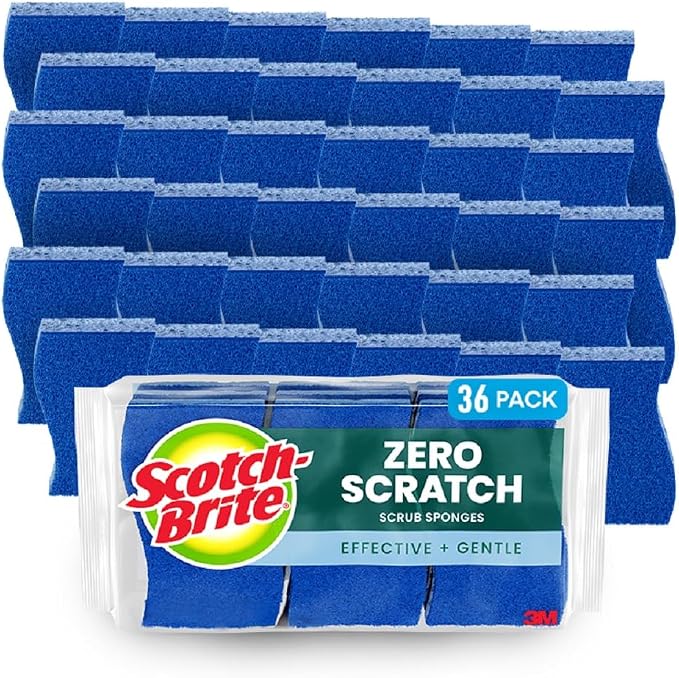 Scotch-Brite Zero Scratch Non-Scratch Scrub Sponges, Sponges by Scotch-Brite