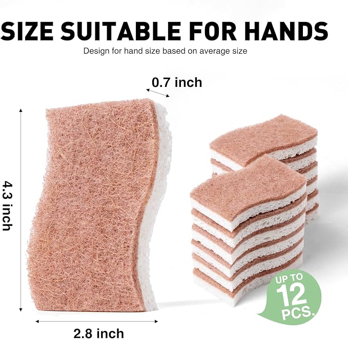 Eco-Friendly Sisal and Wood Pulp Cotton Double-Sided Cleaning Sponges - Image 5
