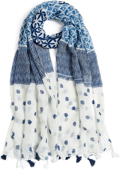 Scarf for Women Lightweight Soft Floral Leopard Printed Scarves Fall Winter Fashion Shawl Wrap with Fringe