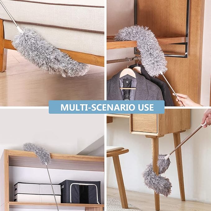 Microfiber Duster with Extension Pole 30 to 100'', with Bendable Head, - Image 2