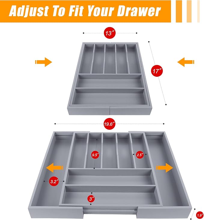 Kitchen Silverware Drawer Organizer and Storage Cabinet Utensil Rack Bathroom - Image 2
