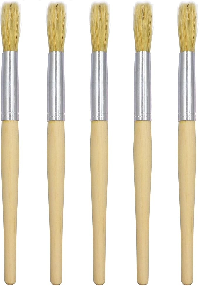 LBY 5pcs Natural Pig Bristle Espresso Maker Cleaning Brush, 195mm Household - Image 4