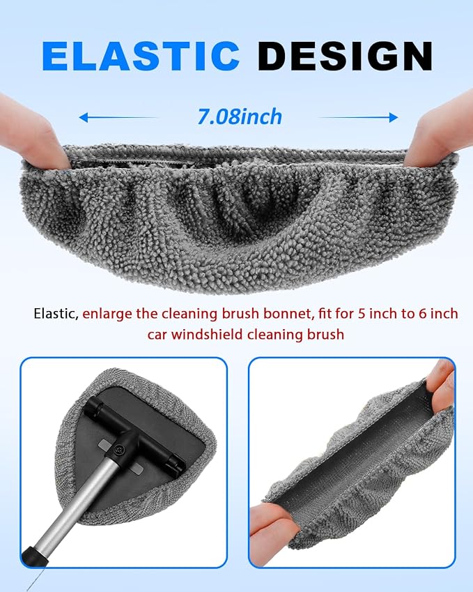 5 Pack Microfiber Windshield Cleaning Pads, Replacement Heads Cover - Image 3