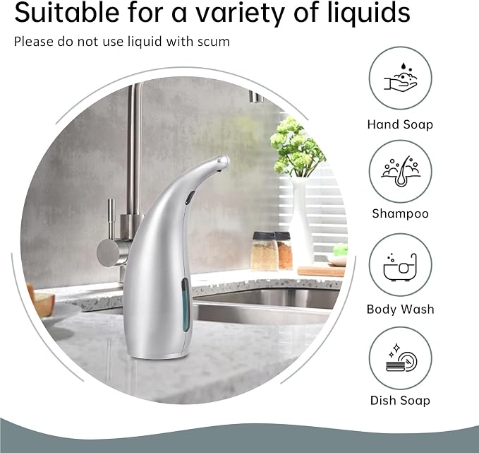 Automatic Liquid Soap Dispenser, 300ML Touchless 4 Gear Adjustable, Countertop - Image 4