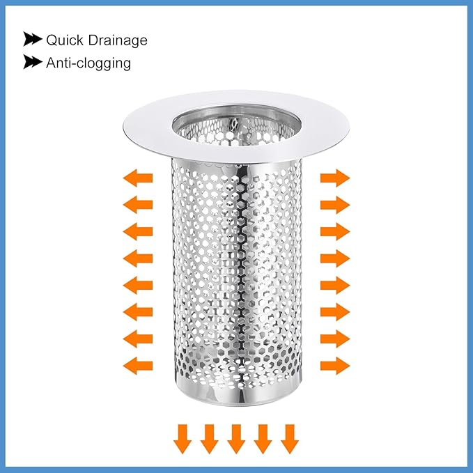 uxcell 3 Pack Shower Drain Strainer, 3.1" x 2.5" Stainless Steel Floor Drain - Image 4