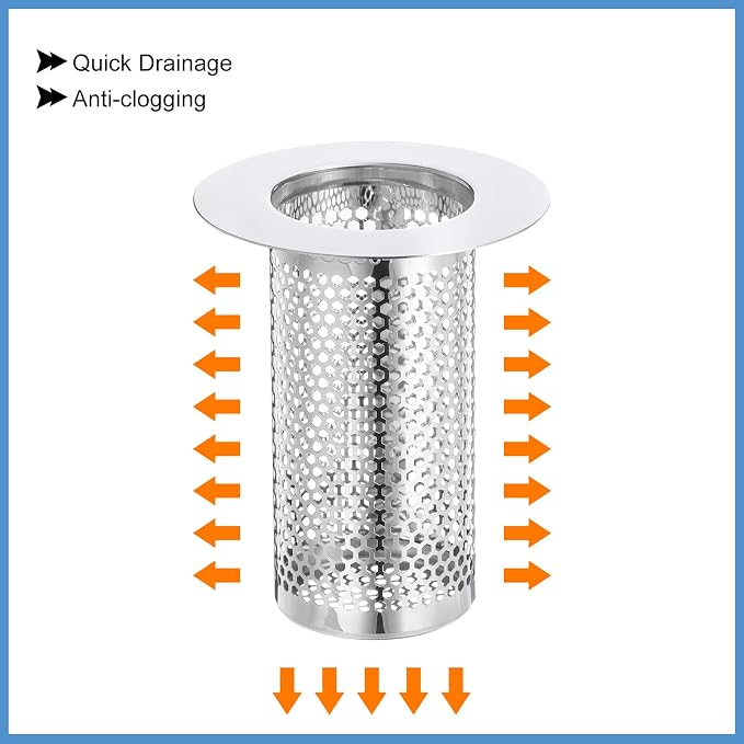 uxcell 3 Pack Shower Drain Strainer, 3.1" x 2" Stainless Steel Floor Drain - Image 4