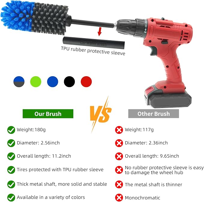 Wheel Brush, Soft Drill Wheel Cleaner Brush, Drill Brush - Image 6