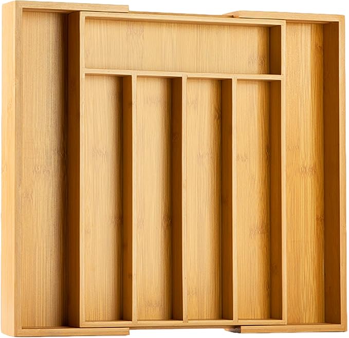 Bellsal Silverware Organizer Kitchen Drawer Organizer Expandable Bamboo Utensil - Image 8