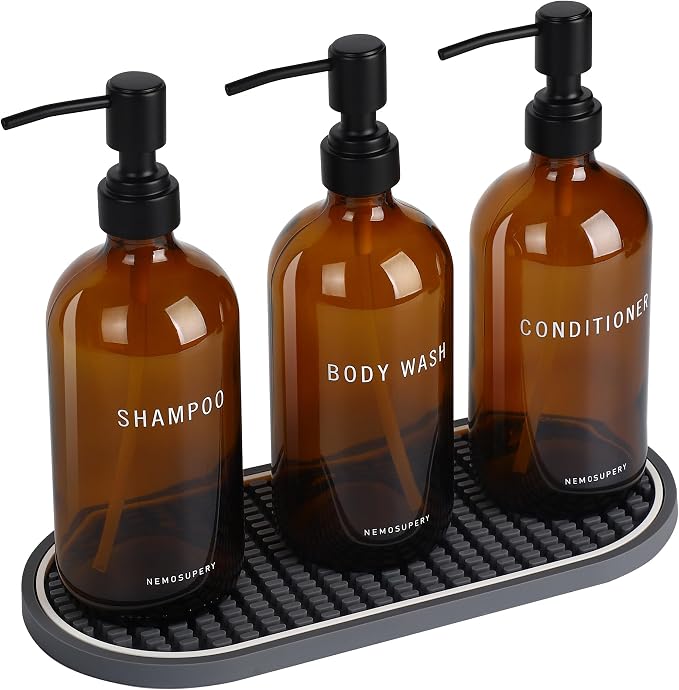 Glass Shampoo and Conditioner Dispenser-Shampoo Dispenser by Unknown