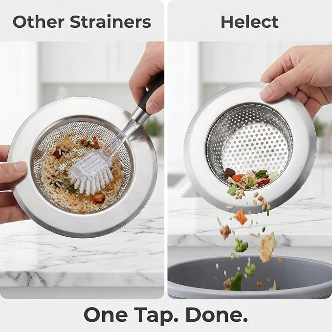 Helect 3-Pack Kitchen Sink Strainer, Stainless Steel Drain Filter - Image 4