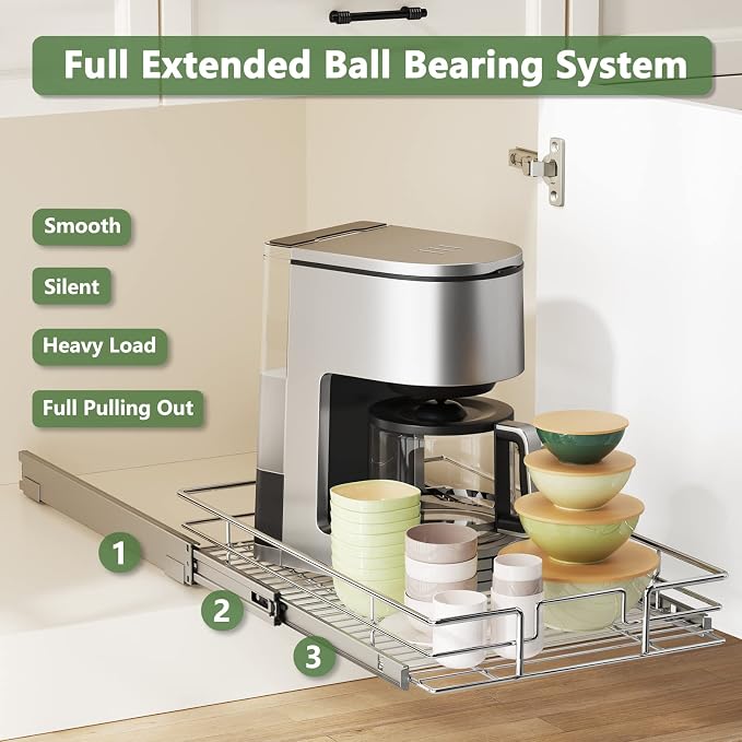 LOVMOR Pull Out Cabinet Organizer 9" W x 21½" D, Kitchen Cabinet Pull Out - Image 2