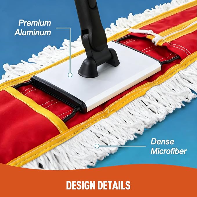 36" Commercial Dust Mops for Floor Cleaning Heavy Duty Floor Duster Mop - Image 4