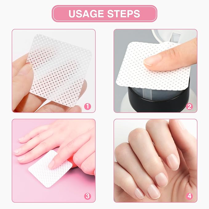 BLUERISE Lint Free Nail Wipes Nail Polish Remover Pads Soft Absorbable Eyelash - Image 4