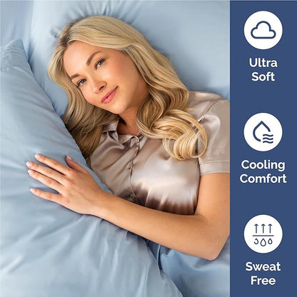 Twin XL Size 3 Piece Sheet Set - Comfy Breathable & Cooling Bed Sheets Set - Hotel Luxury Bedding for Women, Men, Kids, Teens, Boys & Girls - Deep Pockets, Soft and Wrinkle Free - Oeko-Tex - Sky Blue
