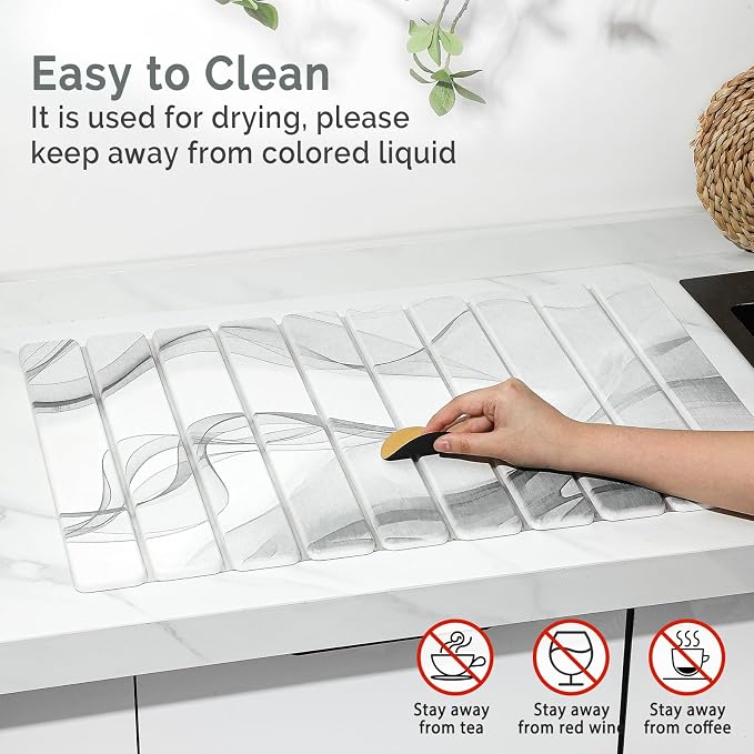 2 PCS Large Stone Dish Drying Mat - Image 5