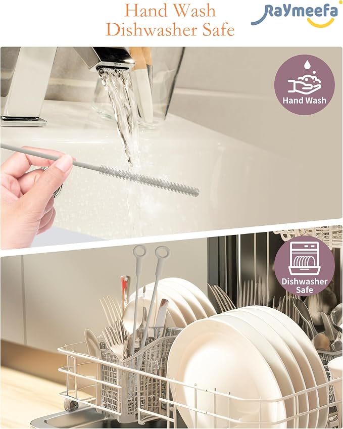 Extra Long Straw Cleaner Brush, Reusable and Soft Silicone Straw Cleaning Brush - Image 3