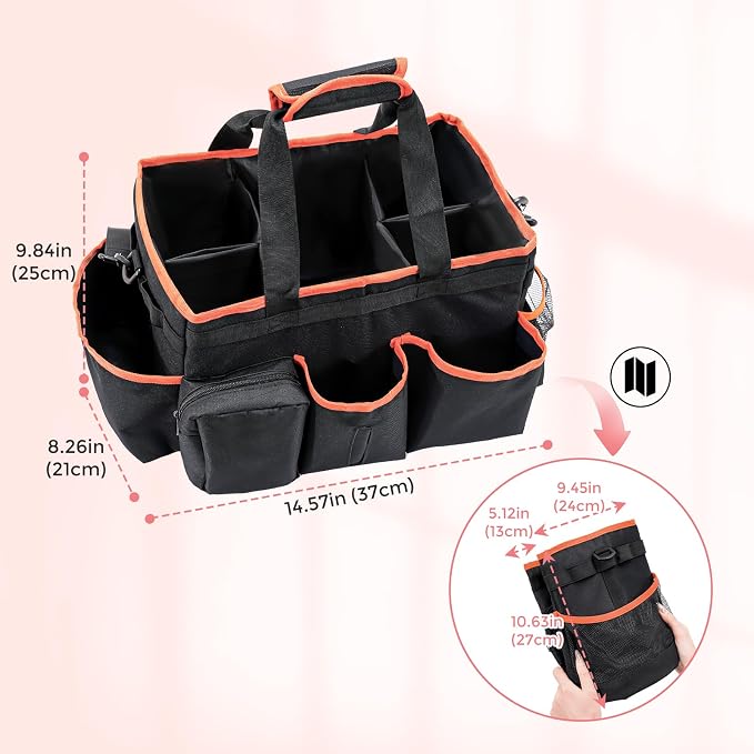 ProCase Cleaning Caddy Bag for Housekeepers, Foldable Cleaning Supply Bag - Image 2