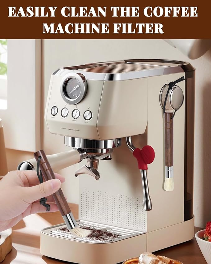 Ebony Bristle Coffee Brush, Espresso Accessories Kit – Portafilter Brush - Image 5