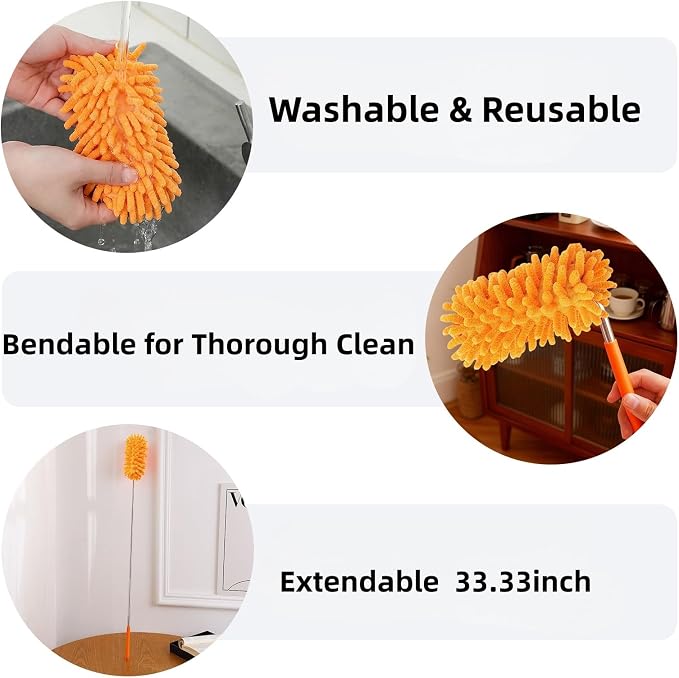 Microfiber Duster for Cleaning, GMLKRY Hand Washable Dusters - Image 3