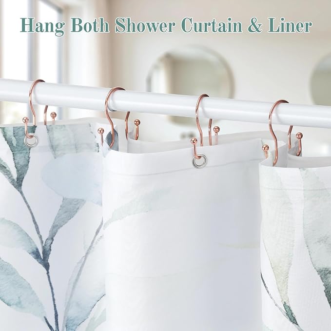Goowin Shower Curtain Hooks, Stainless Steel Shower Curtain Hangers, Metal - Image 6