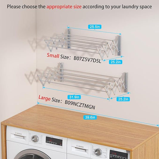 X-cosrack Wall Mounted Clothes Drying Rack, 31.9" Wide Large Rustproof - Image 2