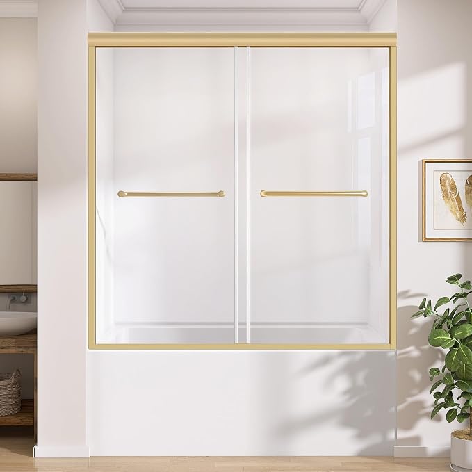 GETPRO Tub Shower Door 56-60 in. W x 62 in. H Semi-Frameless Bathtub Shower Door by GETPRODeluxeBathroomSolutionExpert
