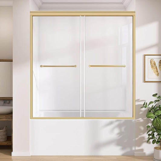 GETPRO Tub Shower Door 56-60 in. W x 62 in. H Semi-Frameless Bathtub Shower Door by GETPRODeluxeBathroomSolutionExpert