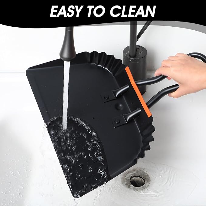 4 Pack 12 inch Heavy Duty Metal Dustpan Large Wide Dust Pans - Image 4