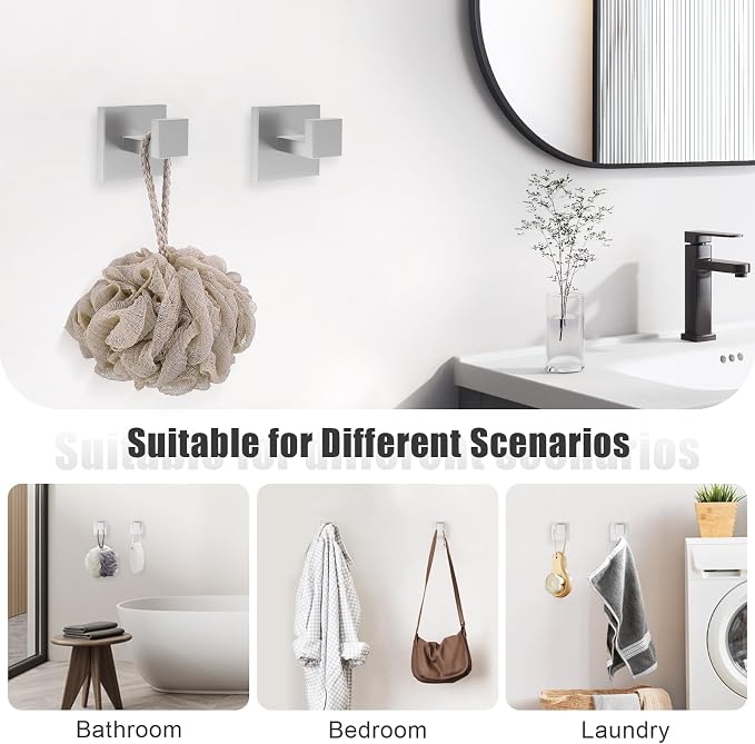 TQKAG Brushed Nickel Bathroom Hardware Accessories Set 5 Pieces, Double Post - Image 4