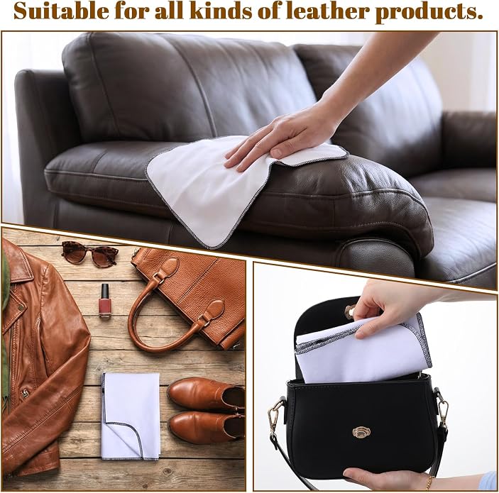 4 Pack Suede Fabric Shoe Shine Cloth Set, 35 x 35 cm Reusable Shoe Polish Cloths - Image 5