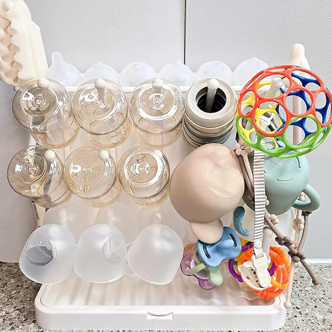 LUNELL Baby Bottle Drying Rack, Vertical Space-Saving Organizer - Image 3