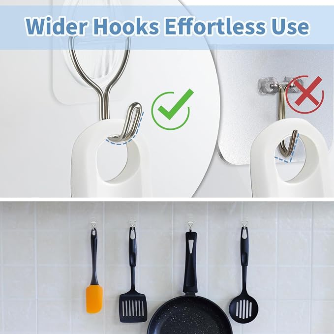 Adhesive Wall Hooks No Damage, Stick On Hooks - Image 4